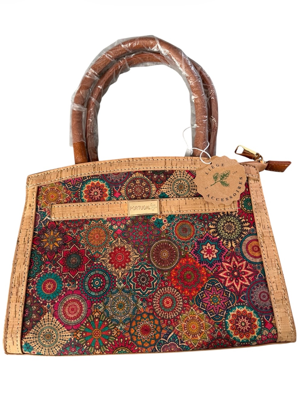 Liรจge Accessories Portugal Cork Handbag NWT โ Printed Front โ Made in Portugal